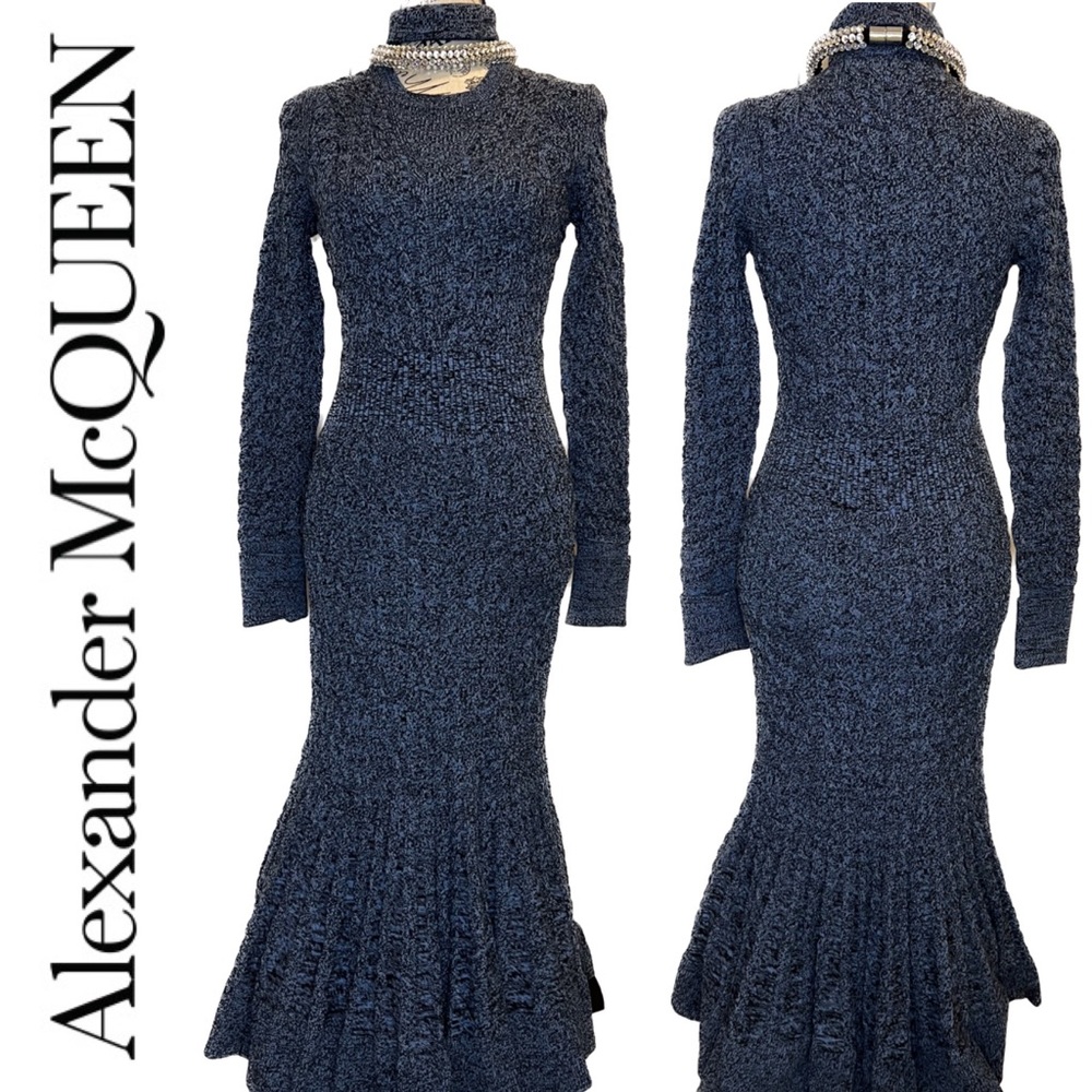 Alexander McQueen Knit Dress With Crystal Rope Embroidery - Picture 1 of 9